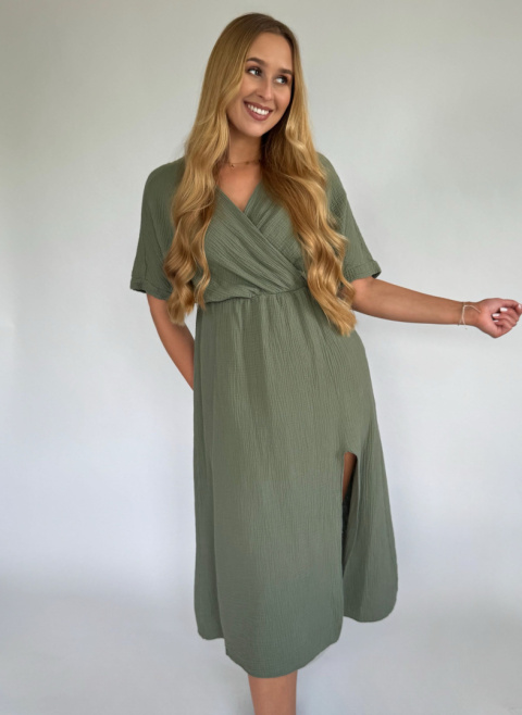 Sukienka muślinowa Sylvia khaki Sukienka muślinowa Sylvia khaki